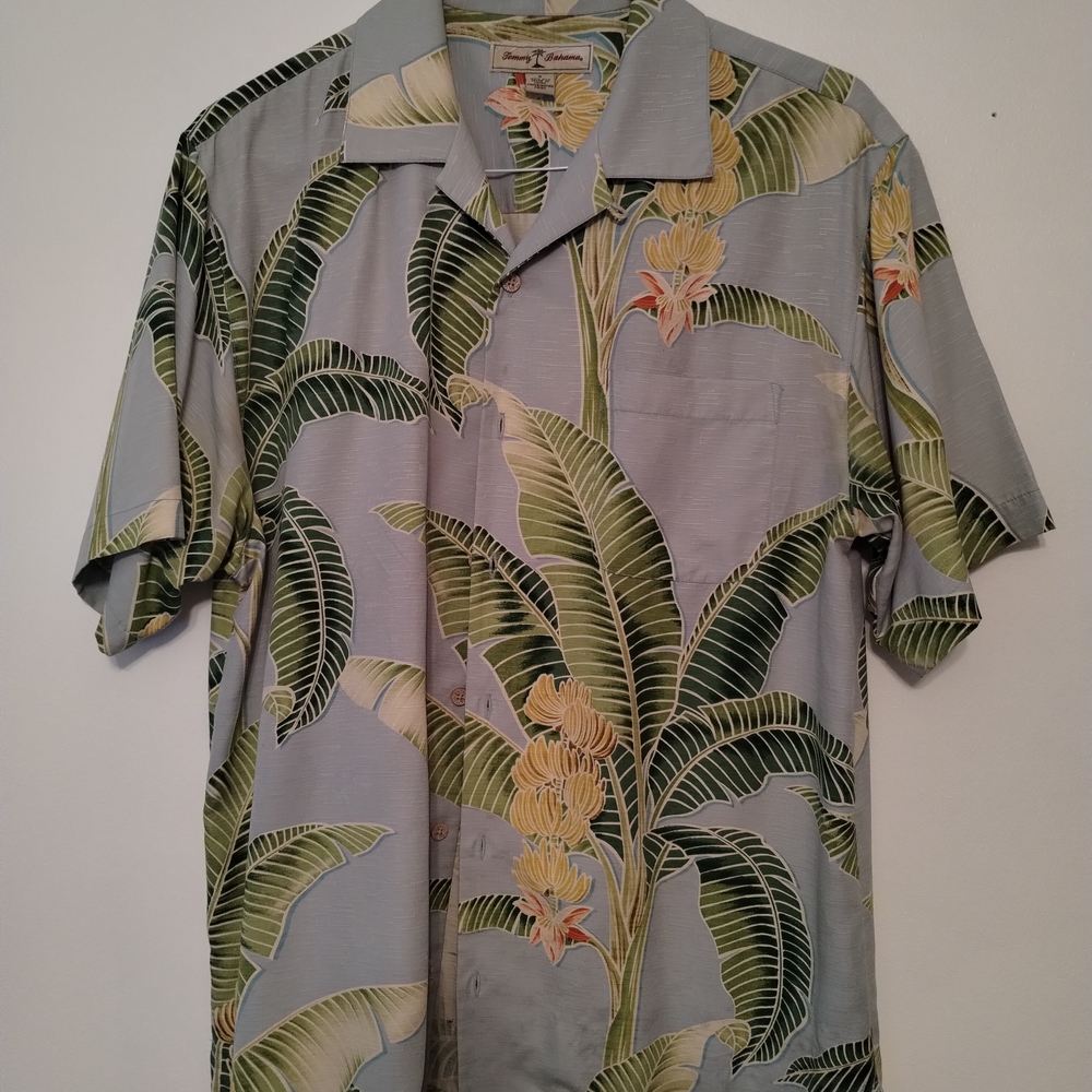 Tommy Bahama Green and Yellow Casual Button Down Shirt